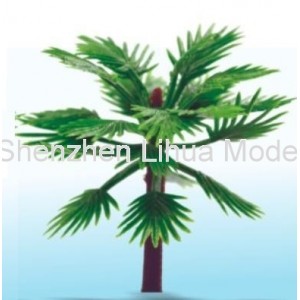 thin stem short palm tree---plastic architectural model tree