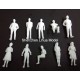 1:50 white figures---scale unpainted figures model people