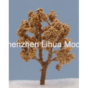 wood color wire tree 05--model train OO HO TT N scale